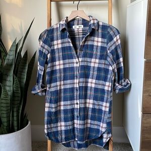 Madewell Rivet & Thread Flannel Slim Tunic Shirt in Hailey Plaid